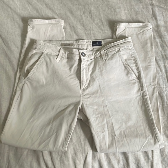 AG Adriano Goldschmied The Tristin Cream Pants - Picture 1 of 9